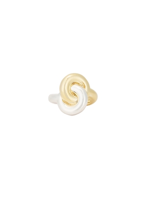 Uncommon Matters Cumulus Knot Ring in Metallic Silver,Metallic Gold. Size 54. Also in 52, 56.