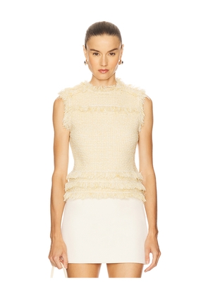 Ulla Johnson Kassi Knit Tweed Top in Cream. Size S. Also in XS.