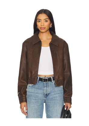 Unreal Fur Game Changer Jacket in Chocolate. Size M. Also in L, S, XS.