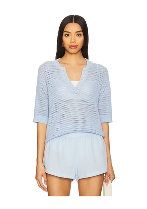 Varley Callie Knit Top in Baby Blue. Size M. Also in XS, S, L.