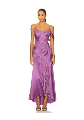 AMUR Reese Cascade Lace Gown in Purple. Size 0. Also in 2, 00.