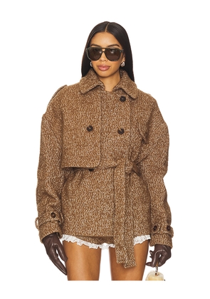 Yuhan Wang Herringbone Coat in Brown. Size M. Also in L.