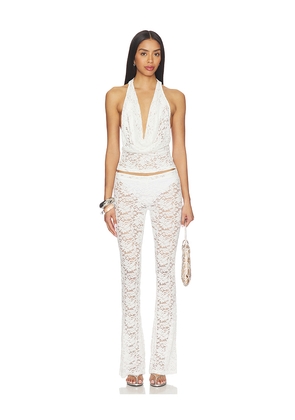 superdown Tania Pant Set in Ivory. Size L. Also in M, S, XL, XS, XXS.