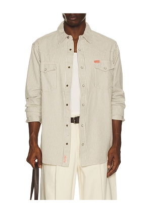 Sendero Provisions Co. The Wyatt Pearl Snap Shirt in Grey. Size M. Also in S, L.