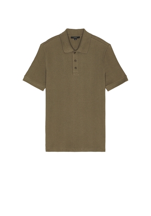 Vince Variegated Textured Polo in Olive. Size S. Also in M.