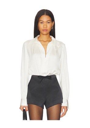 Vince Placed Smocked Blouse in Ivory. Size XL. Also in M.