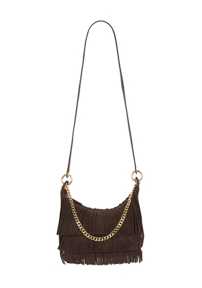 Veronica Beard Small Fringe Fortune Hobo Bag in Brown.