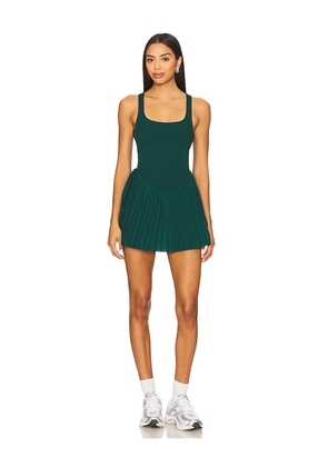 WellBeing + BeingWell MoveWell Lennox Pleated Dress in Dark Green. Size M. Also in XXS, L, XL.