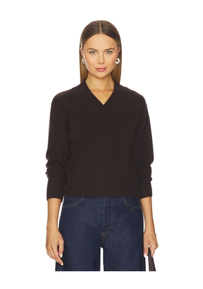 White & Warren Cashmere Wide Rib Trim Vneck Top in Black. Size L. Also in XS, M.