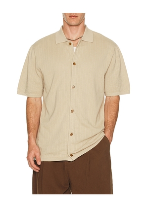 Rhythm West Winds Stripe Shirt in Brown. Size L. Also in S, M, XL/1X.