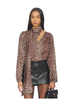 WeWoreWhat x REVOLVE Wrap Neck Tie Top in Brown. Size M. Also in L, S, XL, XS, XXS.