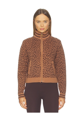 THE UPSIDE Malawi Margot Knit Jacket in Brown. Size S. Also in XS, M, XL.