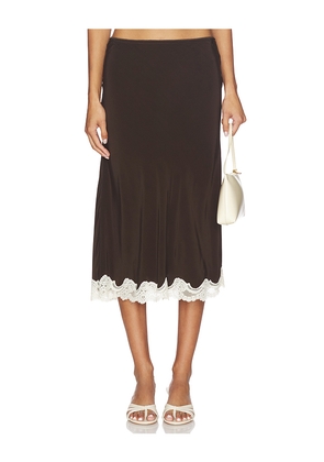 With Jean Tilly Skirt in Chocolate. Size M. Also in XXS, L, XL.