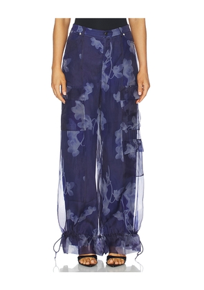 AMUR Bridgette Cargo Pant in Blue. Size 10. Also in 0, 2, 4, 8.