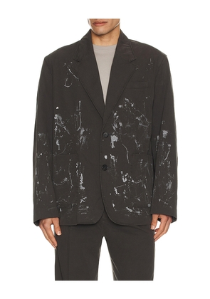 WE11DONE Painted Jacket in Grey. Size M. Also in S, XL/1X.