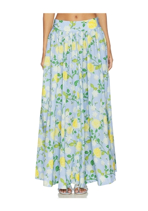 Verandah Paneled Maxi Skirt in Baby Blue. Size M. Also in L, S, XL, XS.