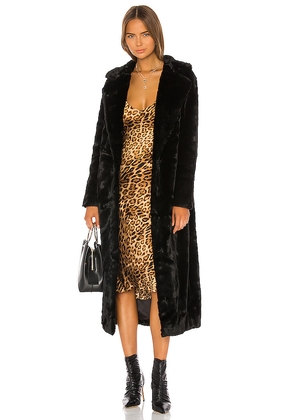 Unreal Fur The Black Bird Coat in Black. Size M. Also in S, XS, L, XL.