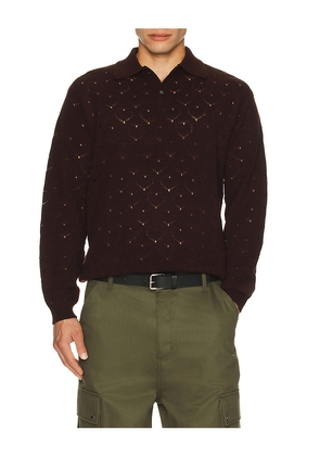 vowels Eyelet Polo in Brown. Size 2. Also in 1, 3, 4.