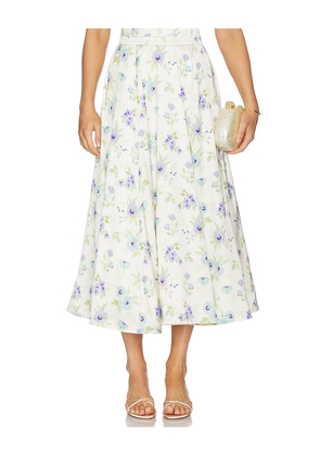 V. Chapman Carrie Skirt in White,Blue. Size 10. Also in 4, 0, 12.