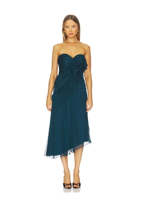 AMUR Caitlyn Midi Dress in Teal. Size 10. Also in 2, 4.