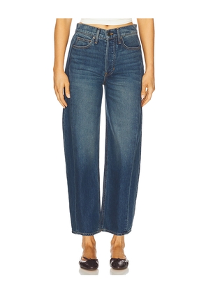 Veronica Beard Ryder High Rise Barrel Leg in Blue. Size 24. Also in 27, 28, 29.