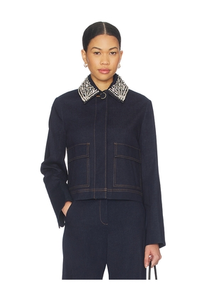 Veronica Beard Embellished Barrington Jacket in Blue. Size 2. Also in 4, 6.