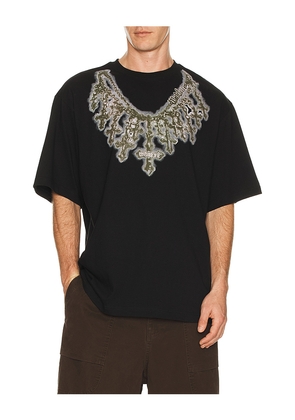 WE11DONE Cross Necklace T-Shirt in Black. Size M. Also in L, S, XL/1X.