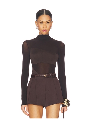 Wolford Shade String Bodysuit in Chocolate. Size L. Also in M, S, XS.