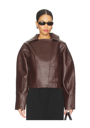 Yellow The Label Oliver Ostrich Jacket in Brown. Size M. Also in L, XL.