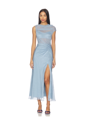 AMUR Amille Sheer Gown in Blue. Size 10. Also in 0, 2, 4, 6.