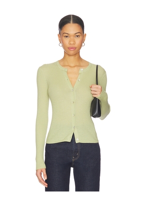Vince Ribbed Cardigan in Sage. Size M. Also in S, L.