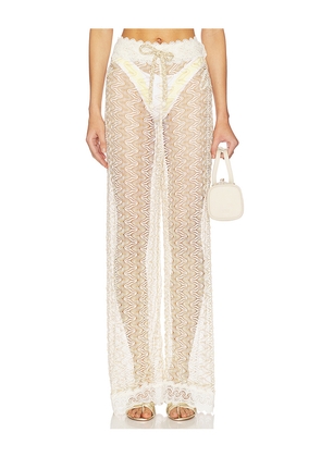 Waimari Rayito Pants in Ivory,Metallic Gold. Size L. Also in M.