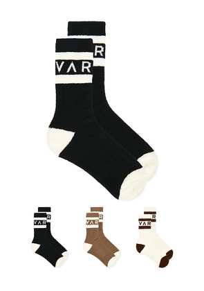 Varley Spencer 3 Pack Sock in White. Size S/M. Also in .
