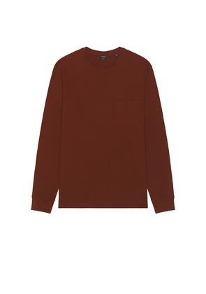 Vince Jersey Pocket Crewneck Tee in Brown. Size M. Also in L, XL/1X.
