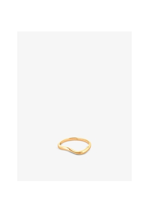 Womens Astrid & Miyu Wave Yellow Gold-Plated Sterling Silver Ring