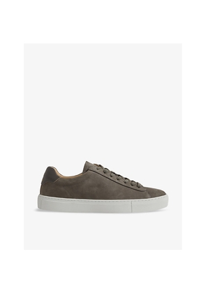 Mens Reiss Finley Logo-Embossed Leather Low-Top Trainers