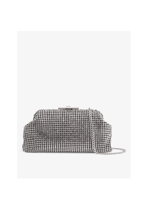 Womens Reiss Adaline Chain-Strap Crystal-Embellished Woven Clutch Bag