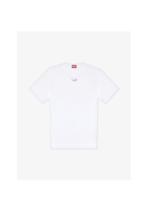 Mens Diesel T-Just-Od Logo-Plaque Cotton-Jersey T-Shirt
