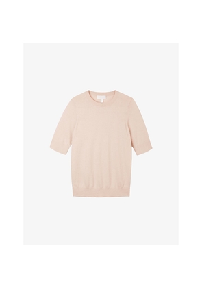 Womens The White Company Slim-Fit Knitted Cotton-Blend T-Shirt