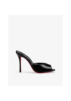 Womens Christian Louboutin Me Dolly 100 Patent Leather Heeled Mules
