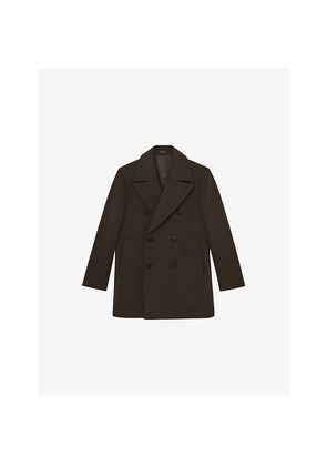 Mens Reiss Present Double-Breasted Wool-Blend Pea Coat