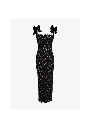 Womens House of CB Tiff Floral-Lace Slim-Fit Woven Maxi Dress