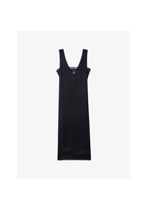 Womens Zadig&Voltaire Renzo V-Neck Satin Blend Midi Dress