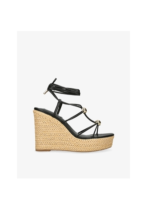 Womens Steve Madden Tulym Faux-Leather Wedge Sandals