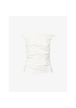 Womens Simkhai Maisel Draped Cotton-Popin Top