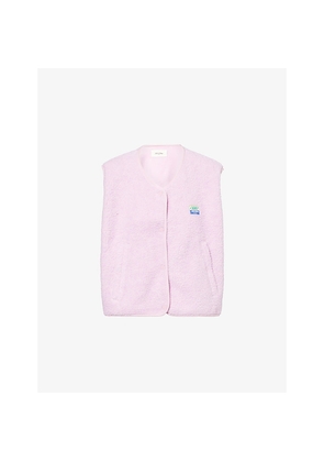 Womens American Vintage Hoktown Brand-Patch Fleece Gilet