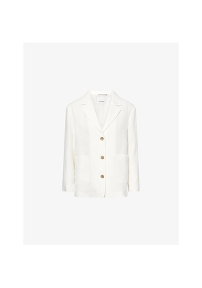 Womens Max Mara Single-Breasted Boxy-Cut Linen Jacket