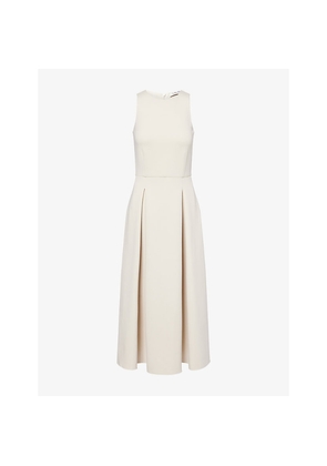Womens Max Mara Sleeveless Box-Pleat Cotton-Jersey Midi Dress