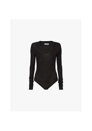 Womens Entire Studios Round-Neck Long-Sleeve Knitted Bodysuit