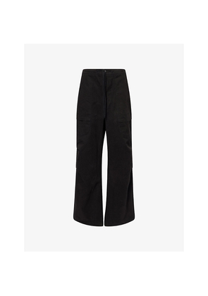 Womens Entire Studios Barren Wide-Leg Cotton Cargo Trousers